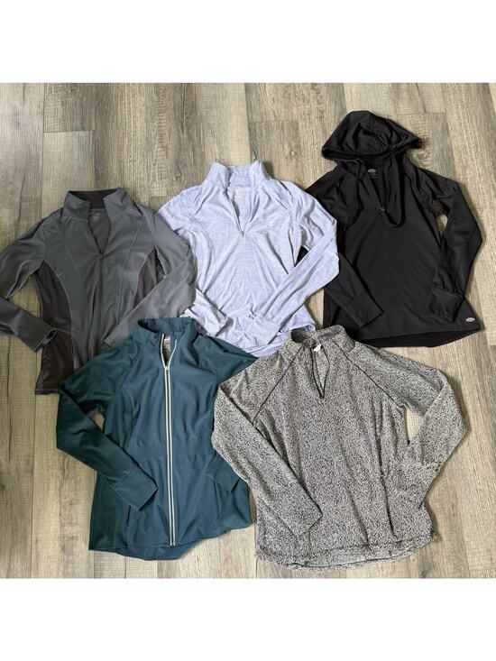 Champion Tops - Workout BBL Top Medium Lot Pullover Fitted Zip Up Hoodie Black Gray Blue 5